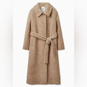 COS long boucle belted wool coat
